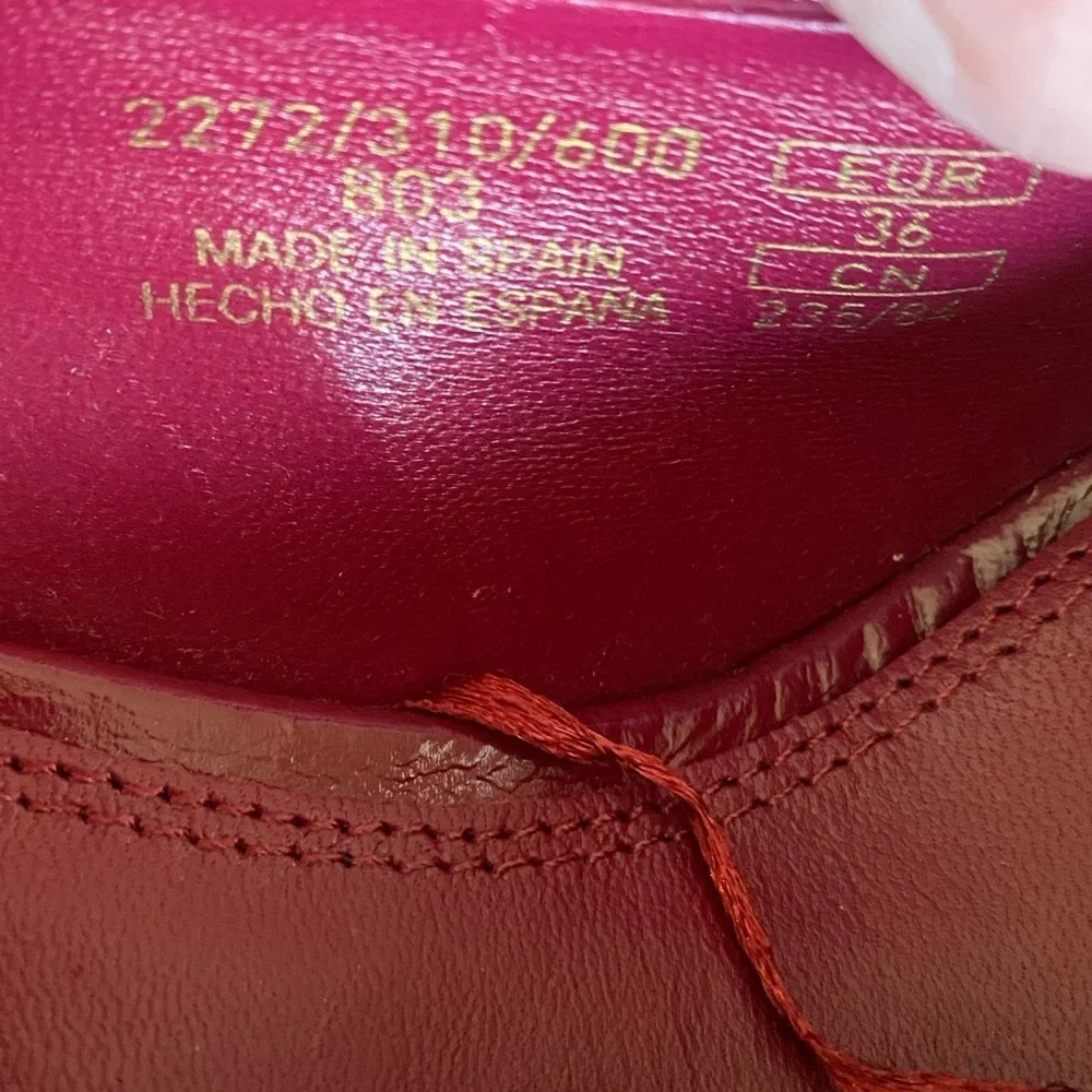 NWOT. Zara Red Leather High Heel Shoes. Size 6.